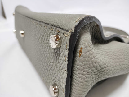 FENDI Peekaboo Medium Selleria Gray x Yellow 2-Way Handbag 8BN290