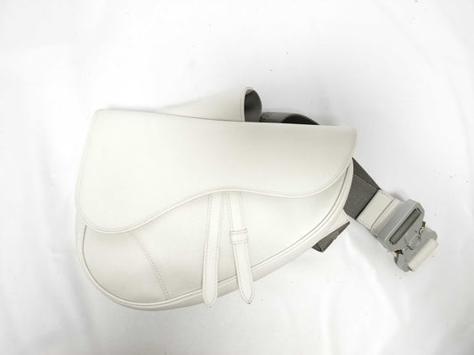 Dior Saddle Bag Leather White Shoulder Bag