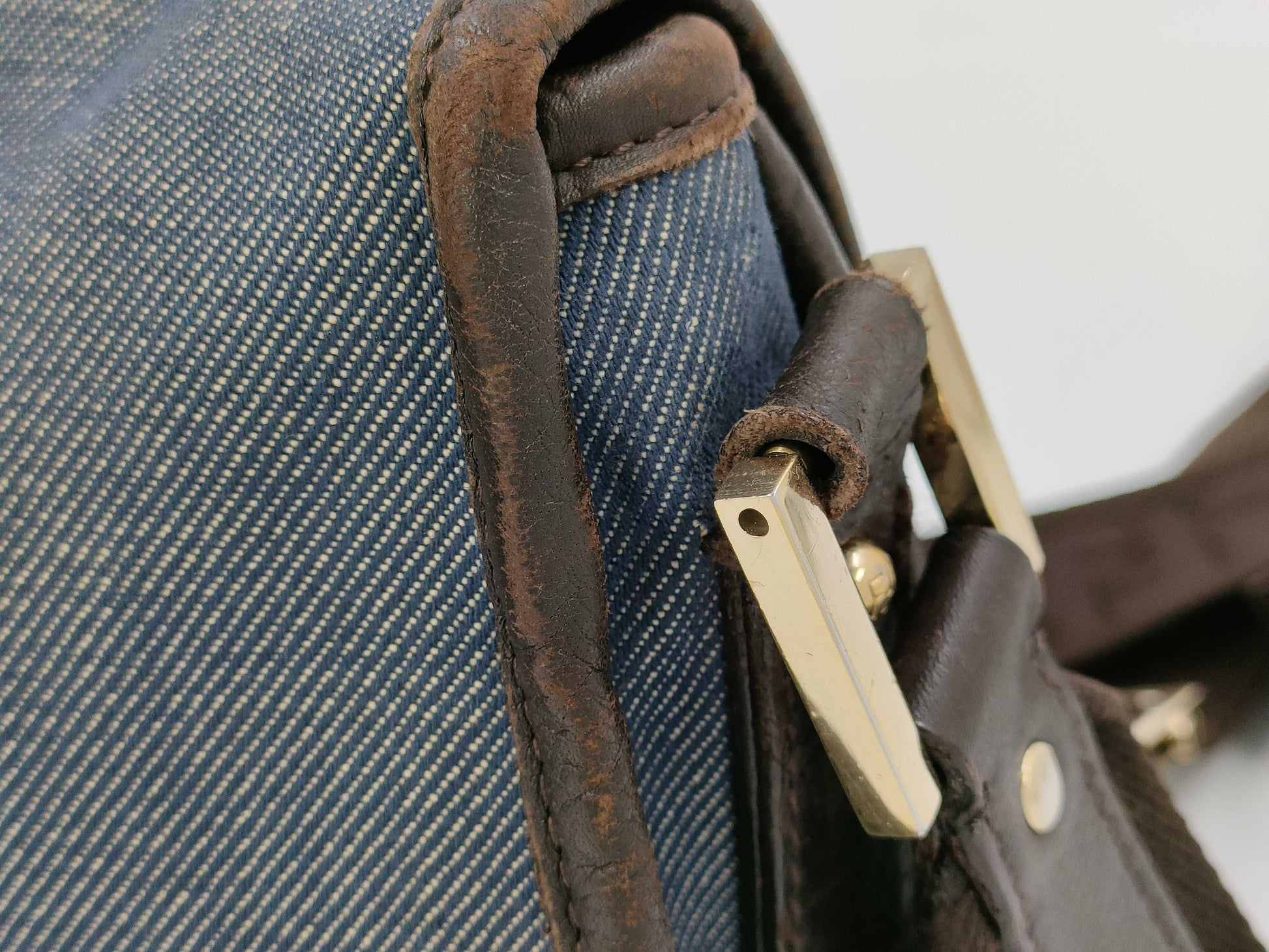 FENDI denim shoulder bag