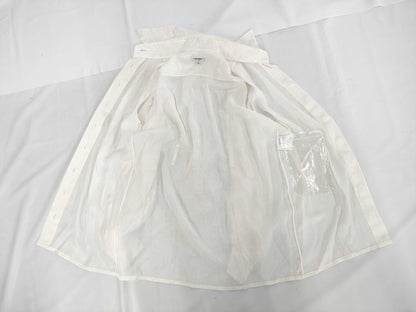 CHANEL All-Logo Graffiti Silk Shirt with Waist Ribbon and Pearl Buttons, Size 38