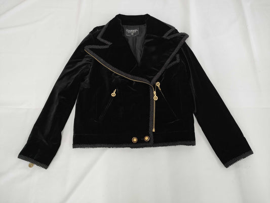 CHANEL Velour Rider's Jacket Deadstock Jacket