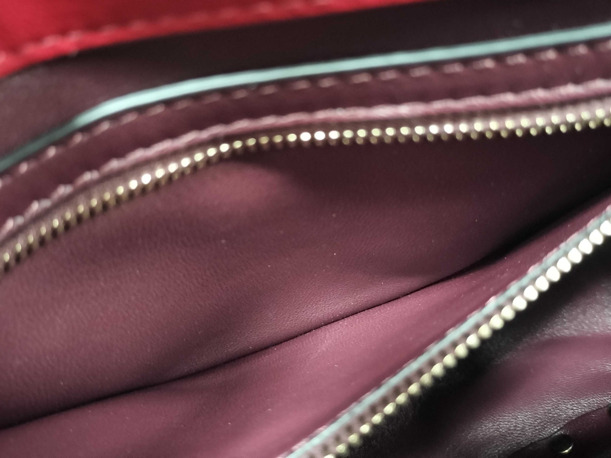 VALENTINO Heart Stud Leather Red Stud Shoulder Bag
