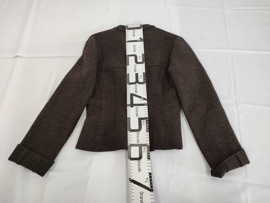 CHANEL Jacket P14021V08014 99A Women's Wool Brown Jacket Size 40