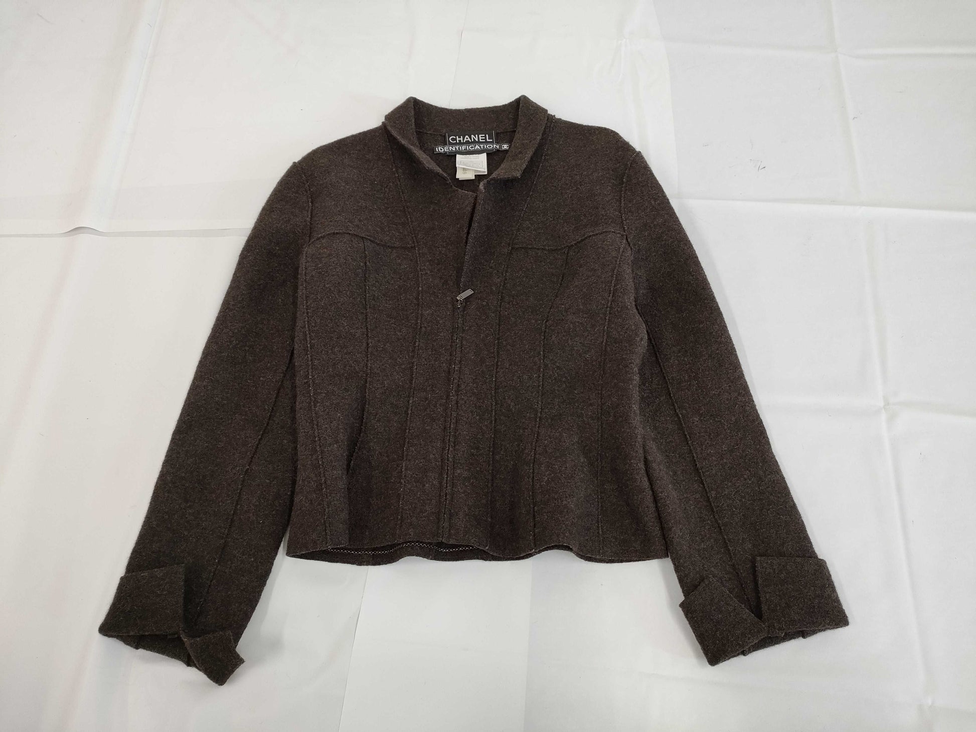 CHANEL Jacket P14021V08014 99A Women's Wool Brown Jacket Size 40