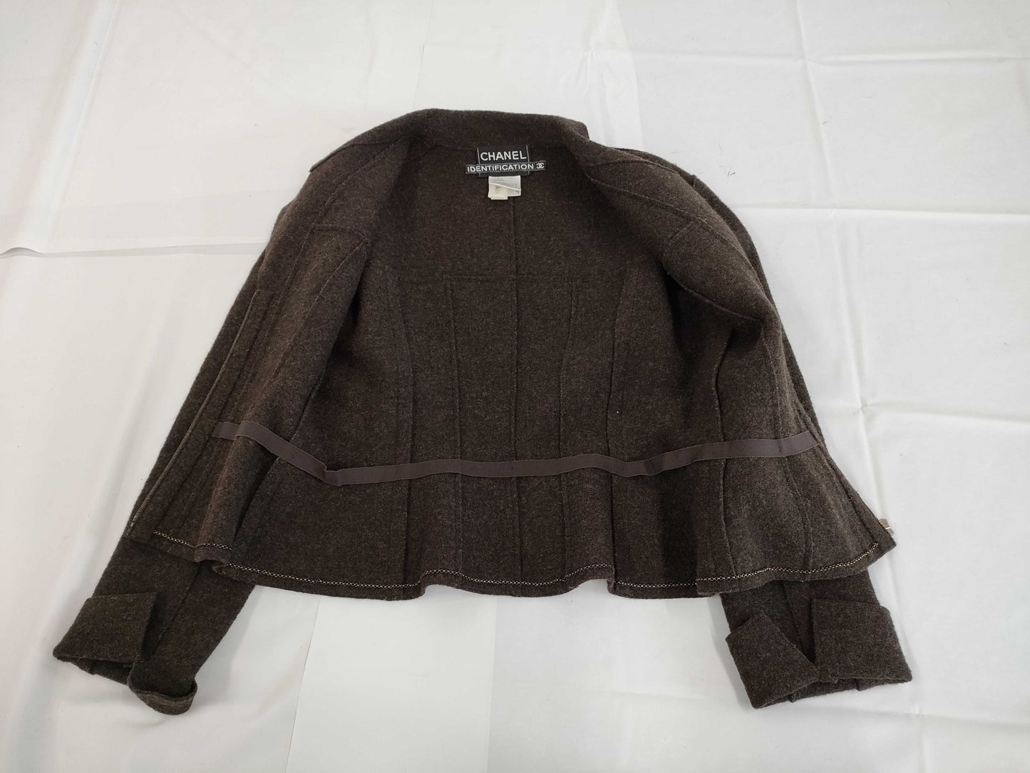 CHANEL Jacket P14021V08014 99A Women's Wool Brown Jacket Size 40