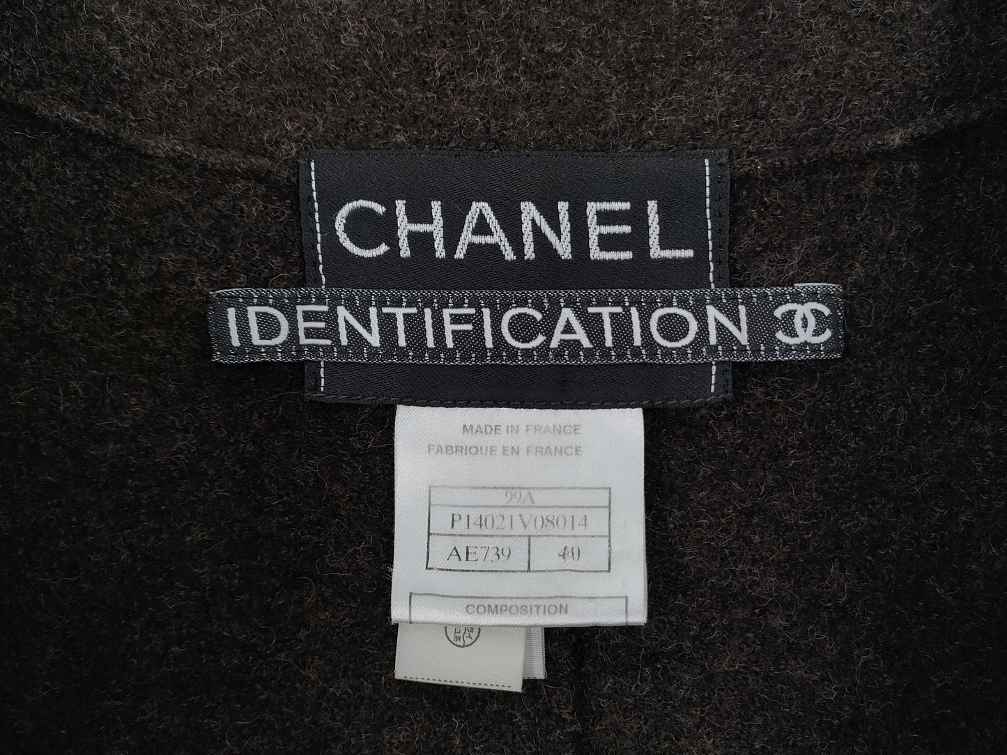 CHANEL Jacket P14021V08014 99A Women's Wool Brown Jacket Size 40