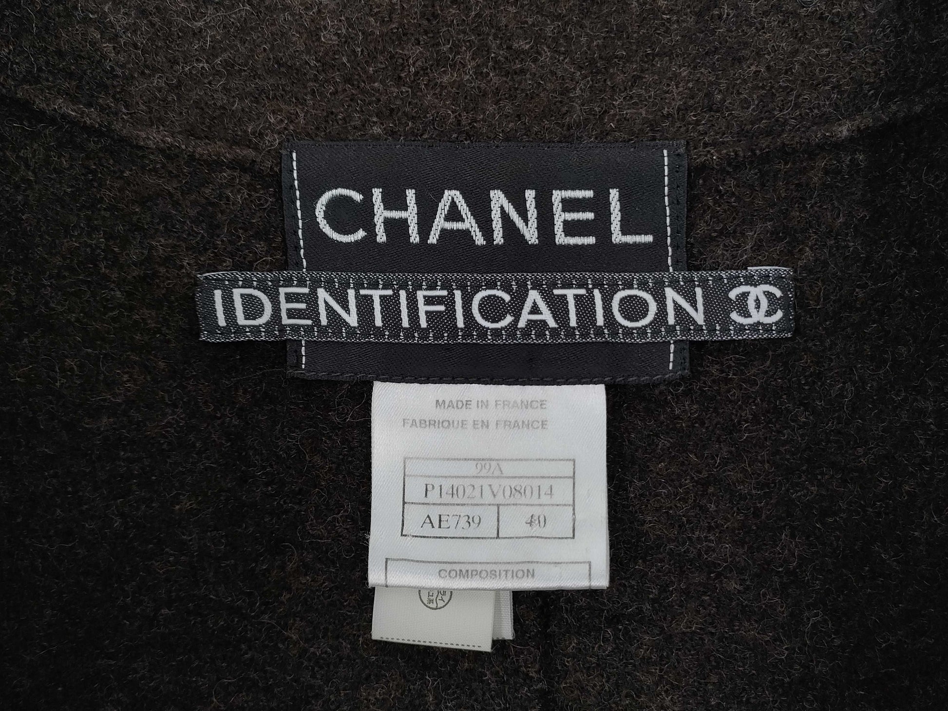 CHANEL Jacket P14021V08014 99A Women's Wool Brown Jacket Size 40