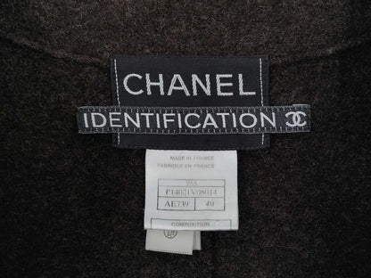 CHANEL Jacket P14021V08014 99A Women's Wool Brown Jacket Size 40