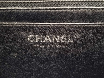 CHANEL Deca Matelasse Chain Shoulder Bag in Black Caviar Leather