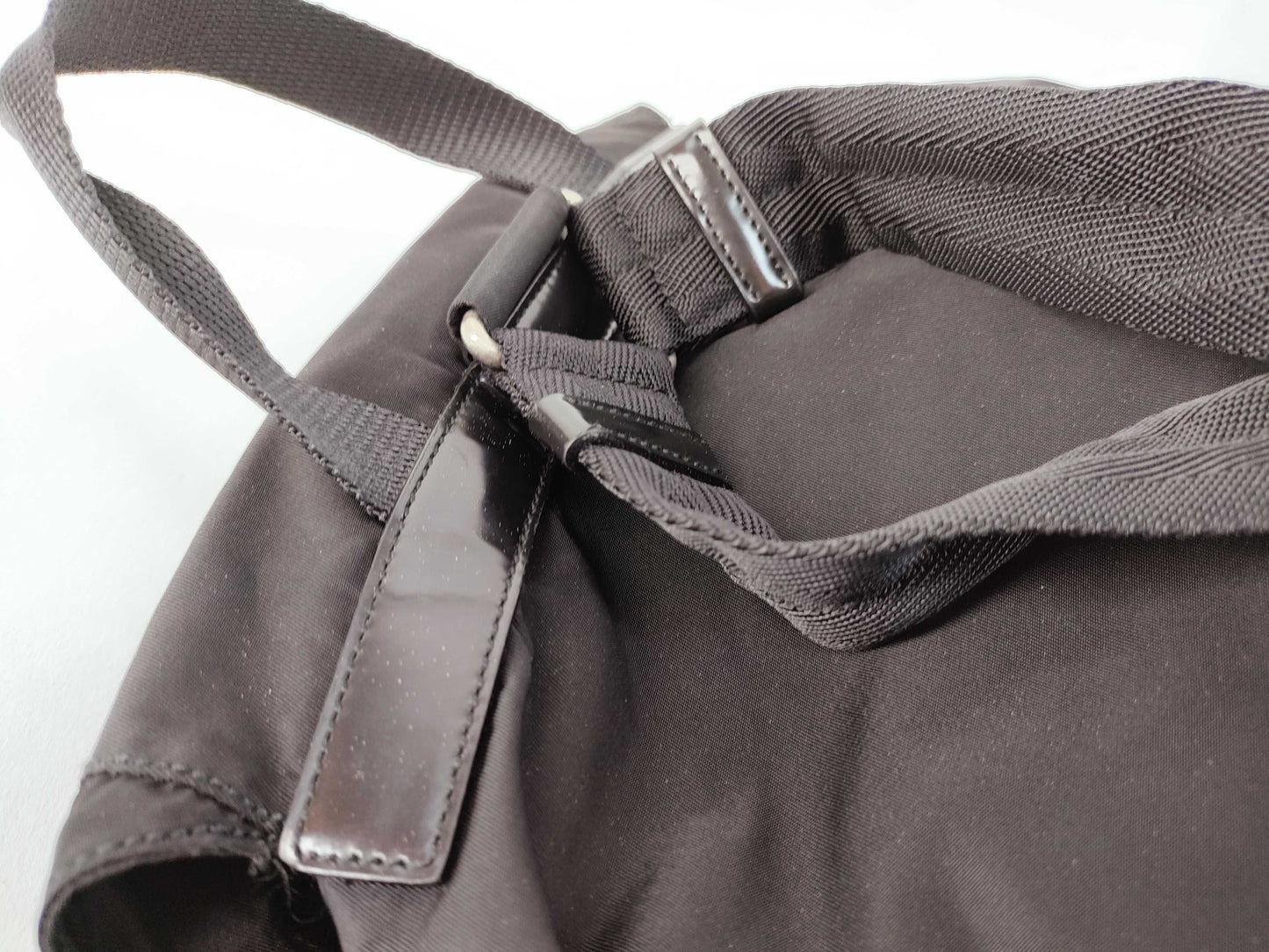 PRADA Nylon Backpack with Triangle Logo, Black, Guarantee Card Included