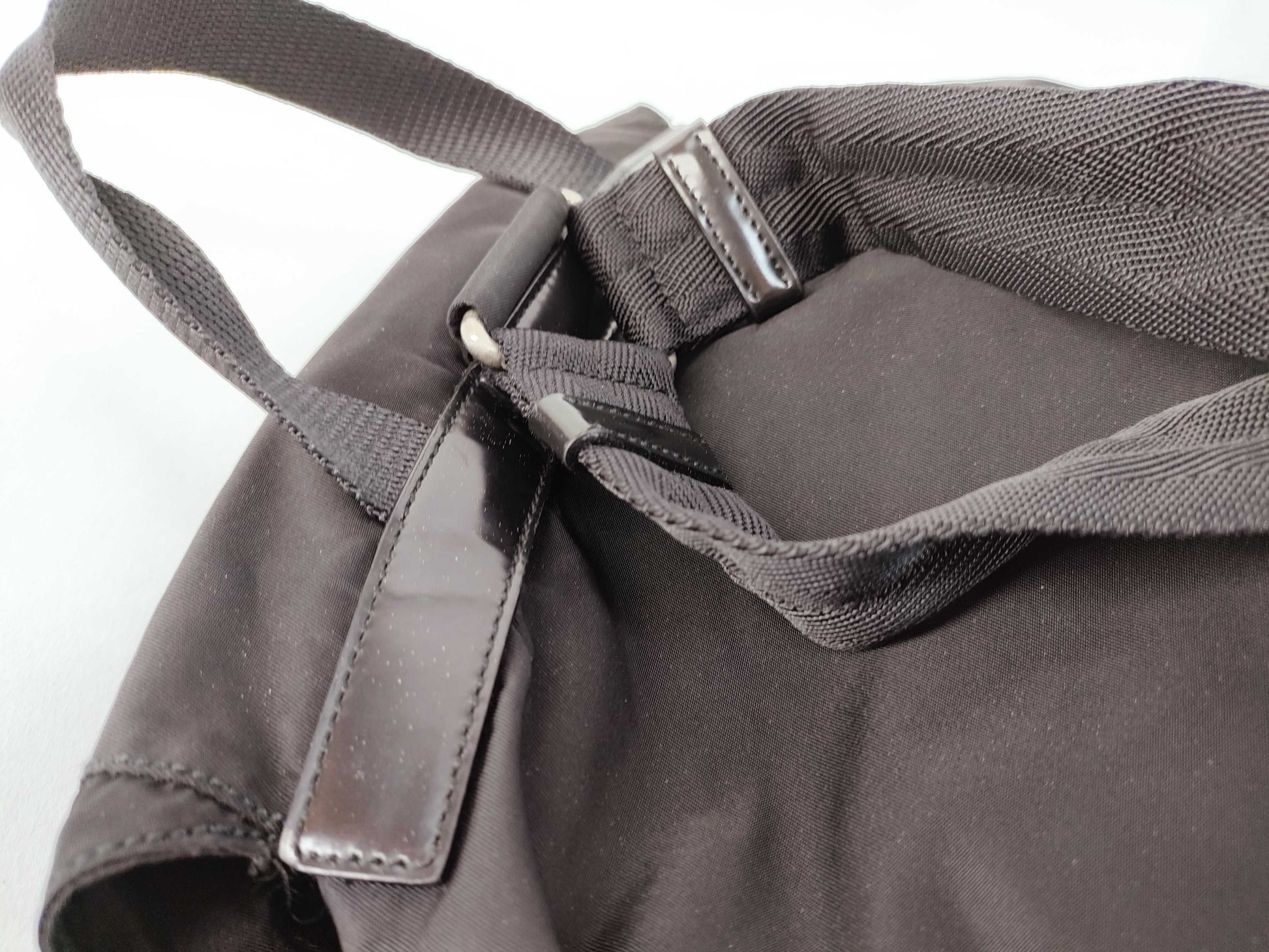 PRADA Nylon Backpack with Triangle Logo, Black, Guarantee Card Included