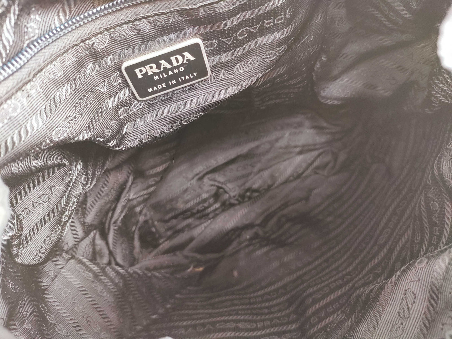 PRADA Nylon Backpack with Triangle Logo, Black, Guarantee Card Included