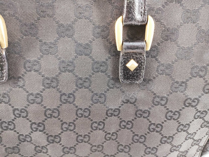GUCCI GG Canvas Studded Tote Bag, Black, 120897