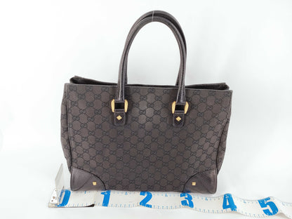 GUCCI GG Canvas Studded Tote Bag, Black, 120897