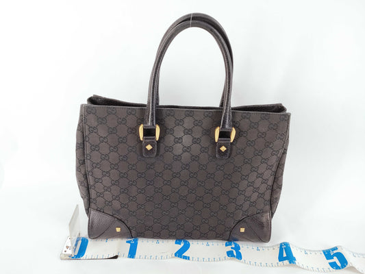 GUCCI GG Canvas Studded Tote Bag, Black, 120897