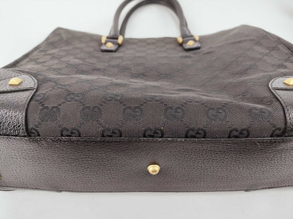 GUCCI GG Canvas Studded Tote Bag, Black, 120897
