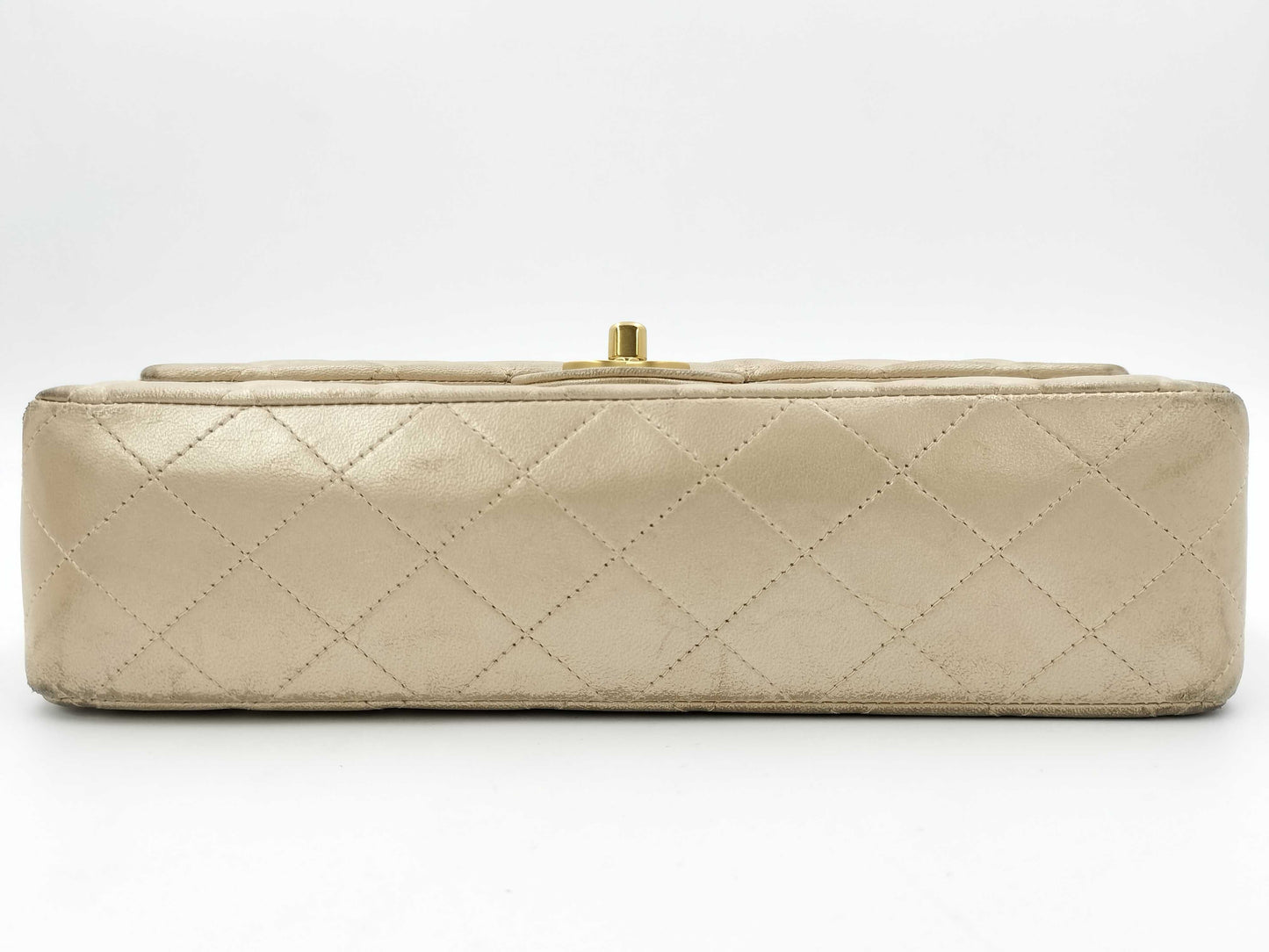 CHANEL Matelasse Lamb Double Flap 25 Shoulder Bag with Seal and Card