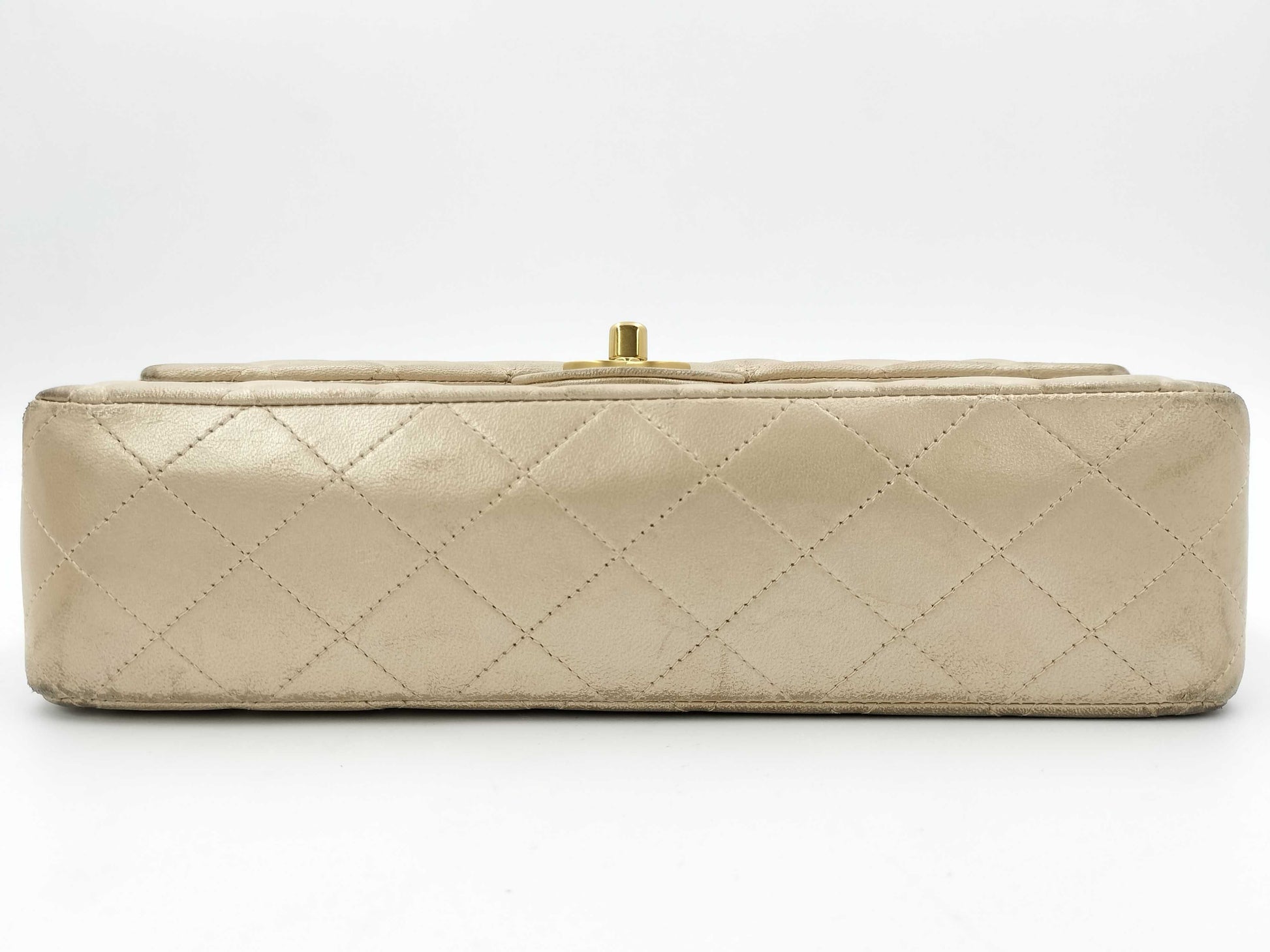 CHANEL Matelasse Lamb Double Flap 25 Shoulder Bag with Seal and Card