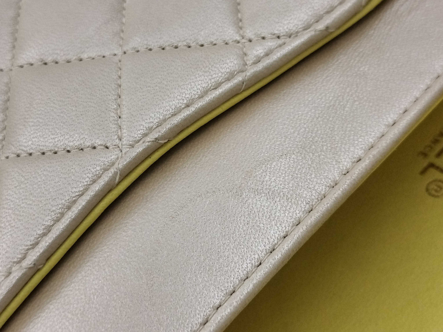 CHANEL Matelasse Lamb Double Flap 25 Shoulder Bag with Seal and Card