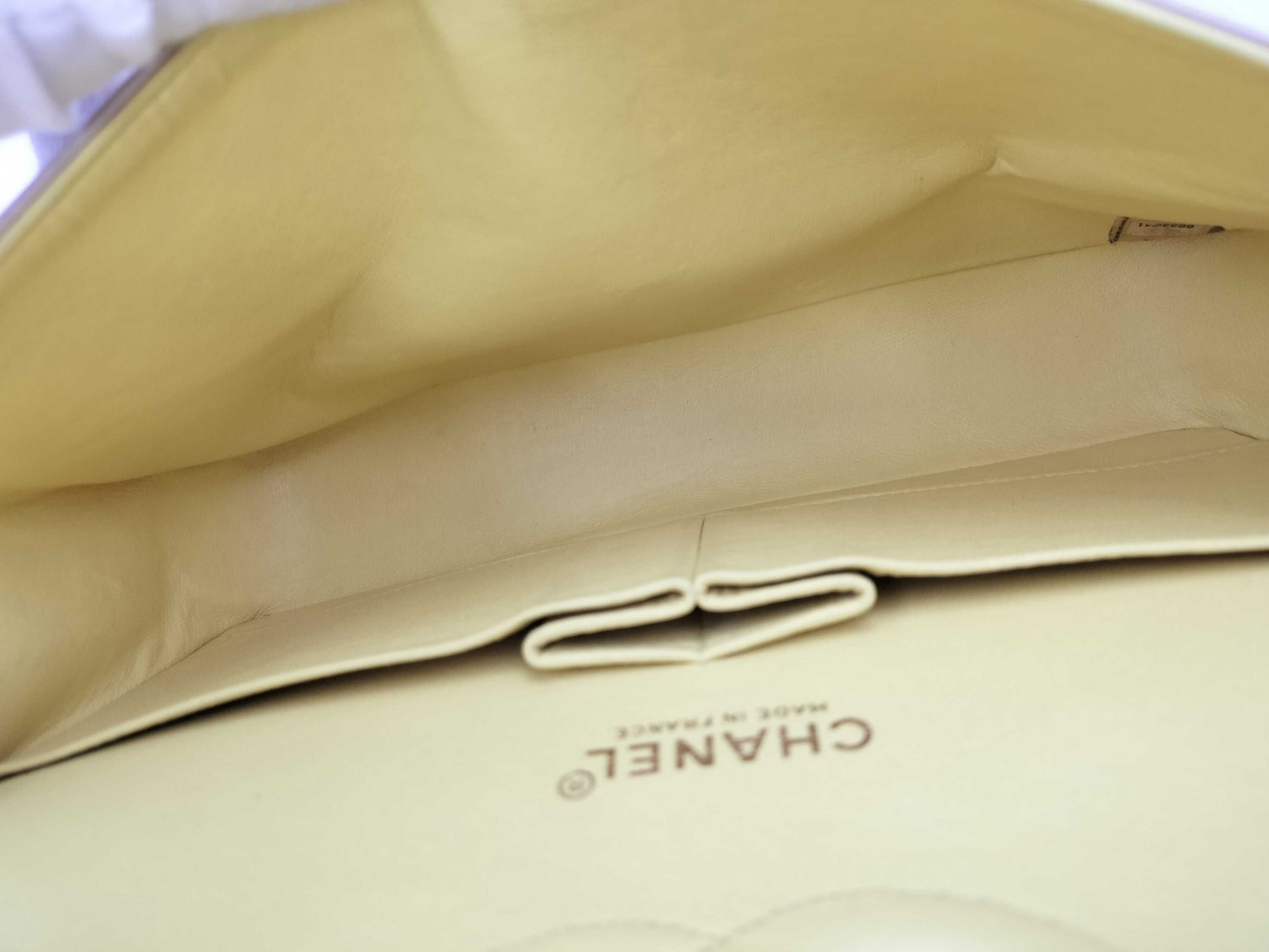 CHANEL Matelasse Lamb Double Flap 25 Shoulder Bag with Seal and Card