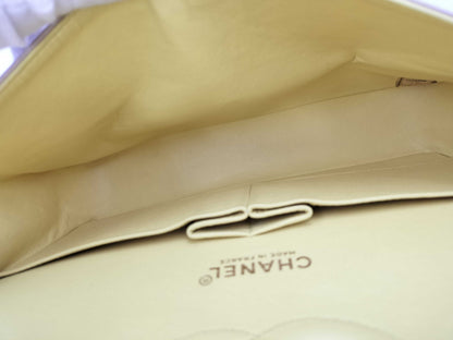 CHANEL Matelasse Lamb Double Flap 25 Shoulder Bag with Seal and Card