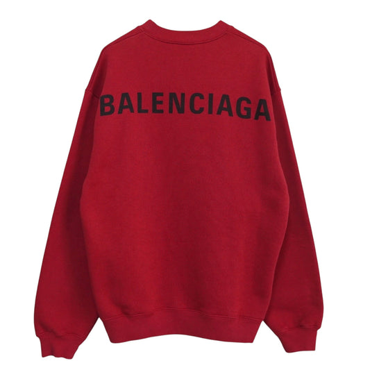 BALENCIAGA Logo Print Sweatshirt Red XS Top