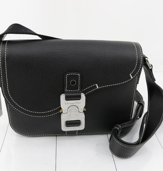 Dior Saddle Leather Black Shoulder Bag