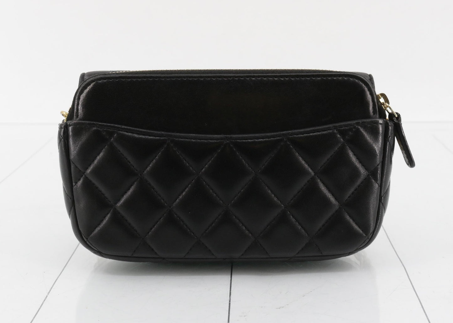 CHANEL Matelasse Chain Wallet Black Charm No. 31 Shoulder Bag