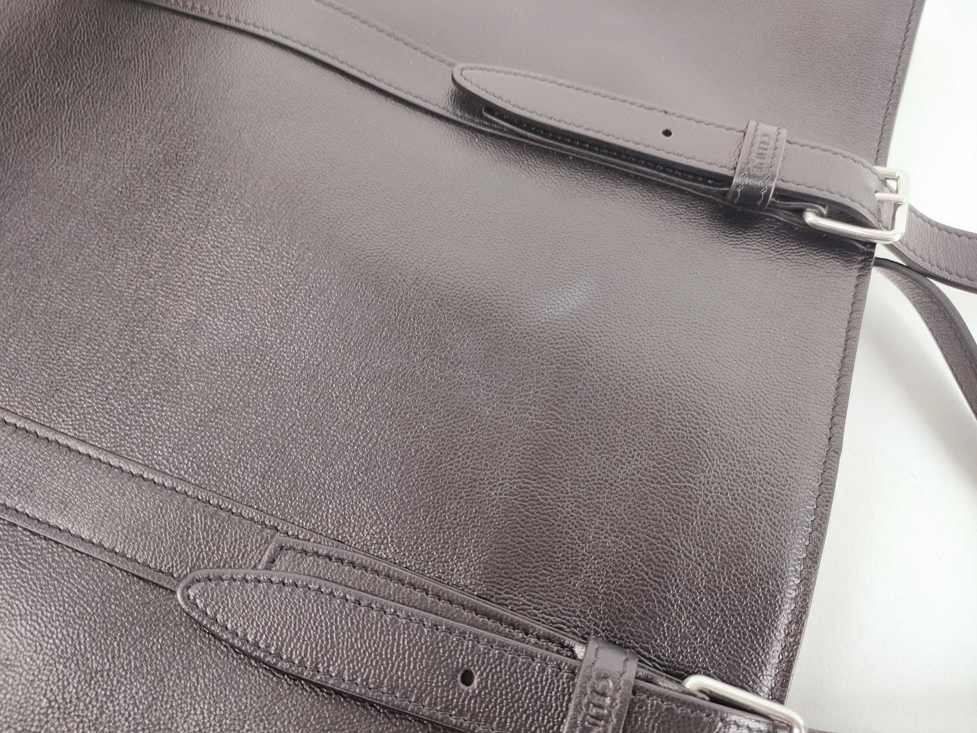 CELINE Cabas Tote Bag, Large Leather Buckle, Black