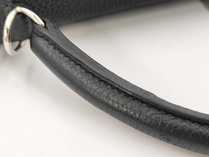 HERMES HERMES BAG KELLY 32 SQUARE M STAMP BLACK TOGO PHW Handbag