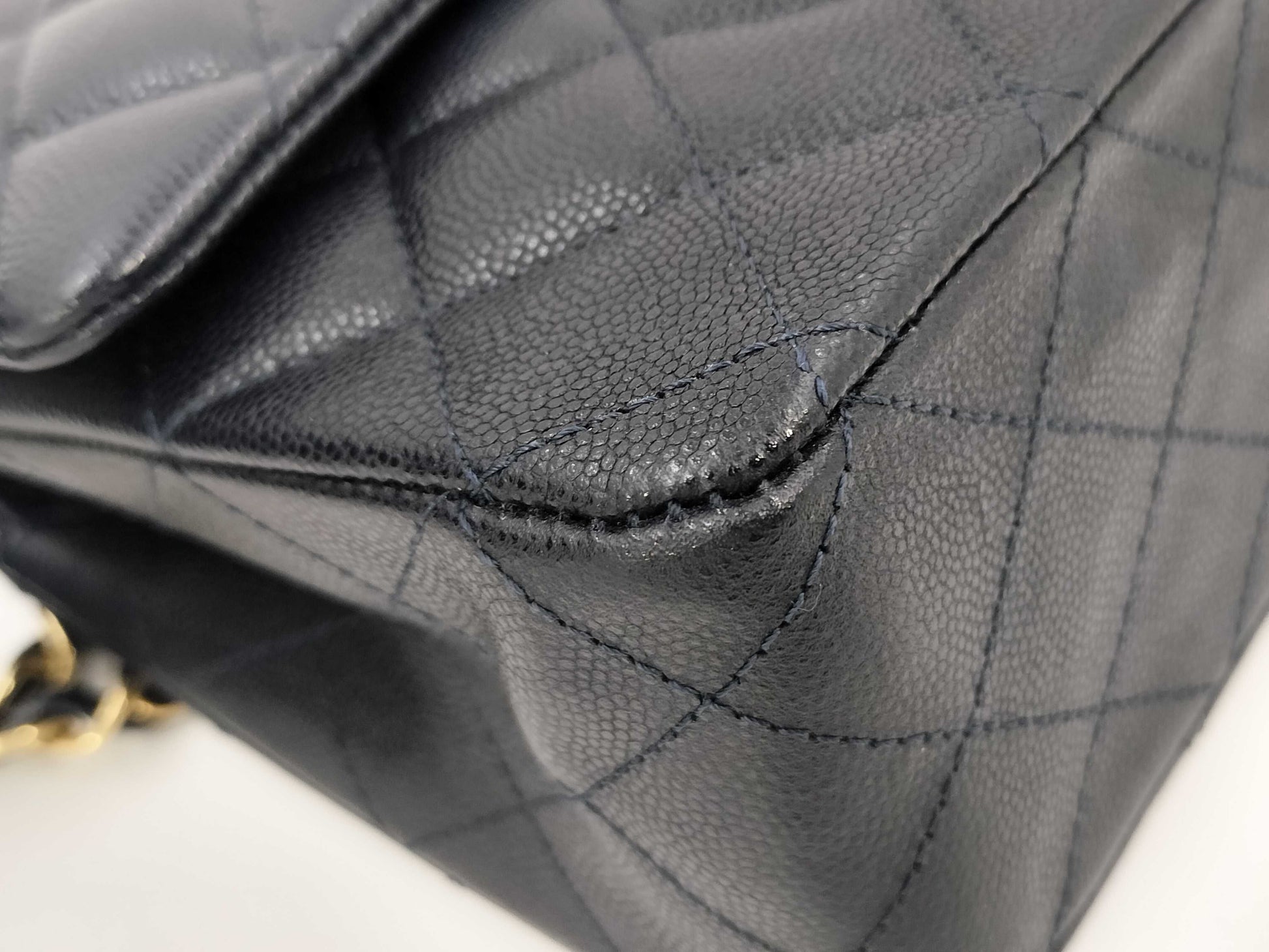 CHANEL CHANEL BAG MATELASSE CAVIAR SKIN 25CM MICROCHIP NAVY CHAIN ​​SHOULDER KJAU397E Shoulder Bag