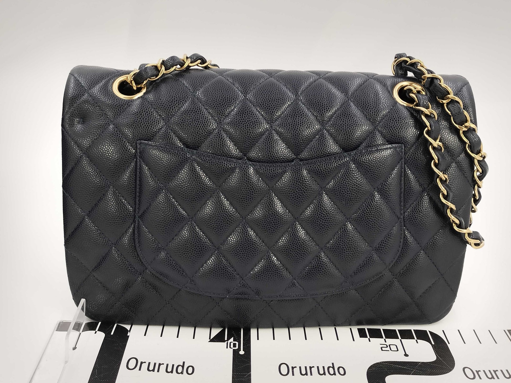 CHANEL CHANEL BAG MATELASSE CAVIAR SKIN 25CM MICROCHIP NAVY CHAIN ​​SHOULDER KJAU397E Shoulder Bag