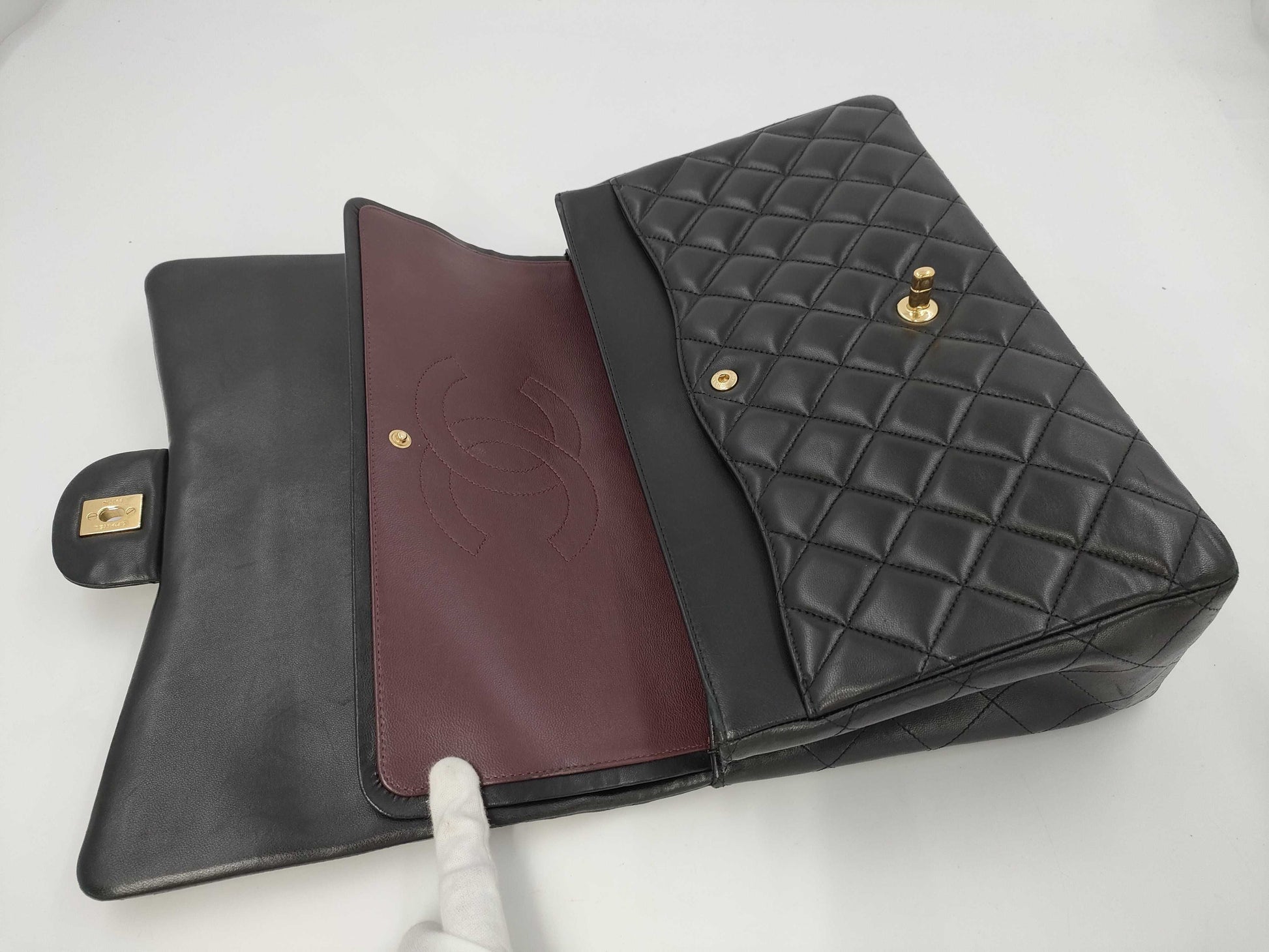 CHANEL CHANEL BAG CLASSIC FLAP A58601 WFLAP MAXI 33CM LAMBSKIN GHW NO 15 W/CARD 15819608 Shoulder Bag