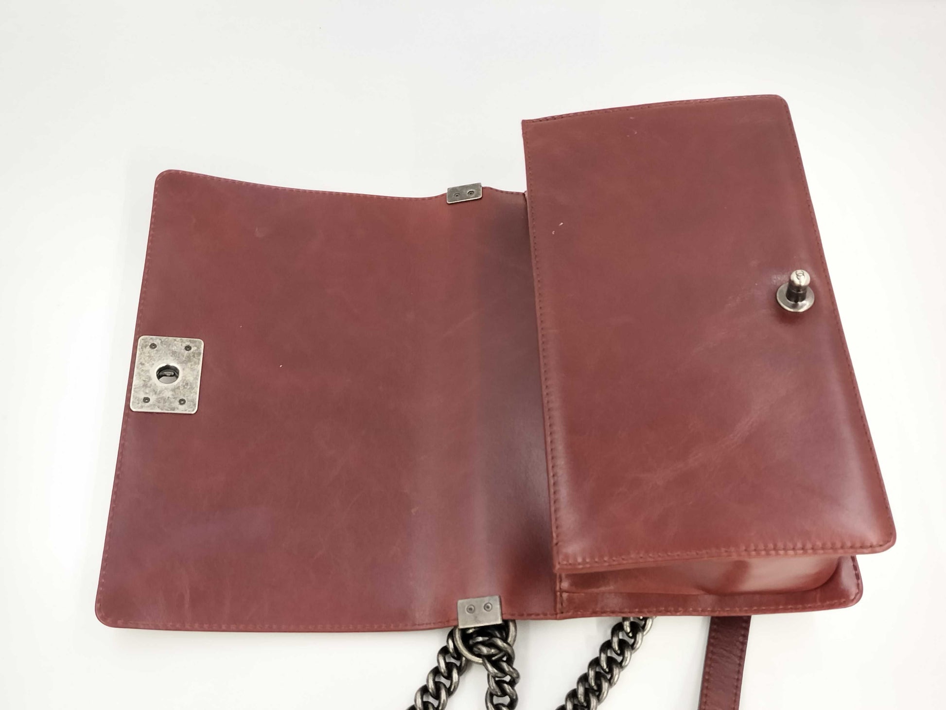 CHANEL CHANEL BAG BOY HANDLE LAMBSKIN NO. 21 W CARD CHAIN ​​STRAP SHW FULLSET 2WAY SHOULDER BAG