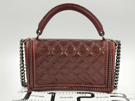 CHANEL CHANEL BAG BOY HANDLE LAMBSKIN NO. 21 W CARD CHAIN ​​STRAP SHW FULLSET 2WAY SHOULDER BAG