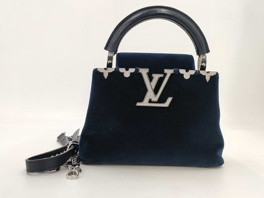LOUIS VUITTON Capucines Mini Velvet Handbag