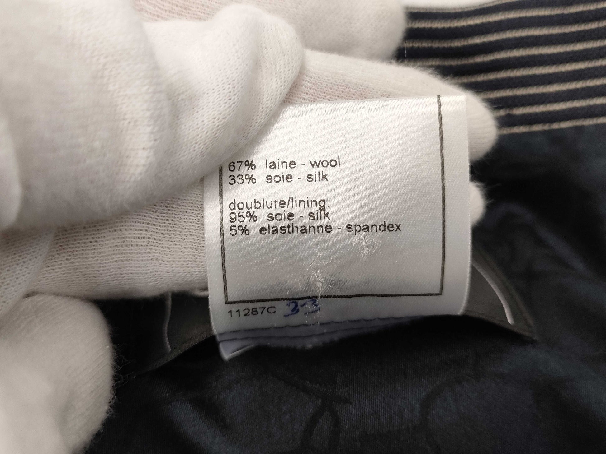 CHANEL Brand Apparel Set, Horizontal Stripe 01P, Size 40, Jacket