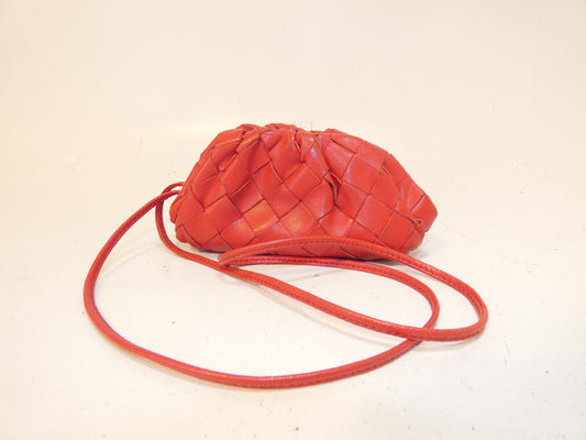 BOTTEGA VENETA Intrecciato Pochette Mini Shoulder Bag with Clasp Closure