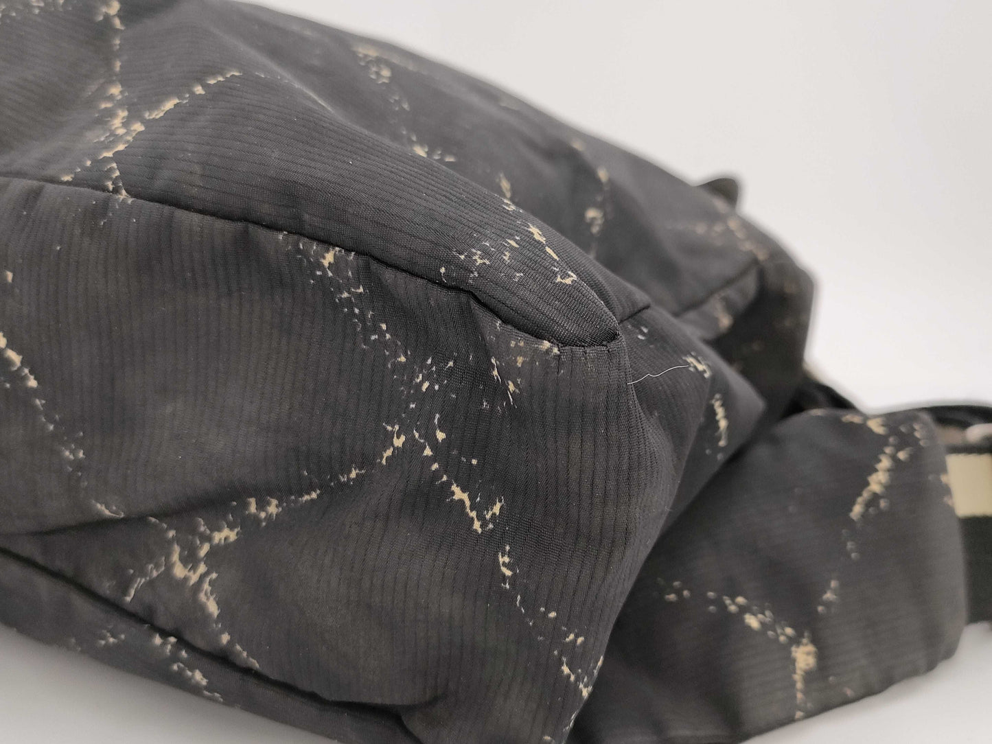 CHANEL Old Travel Line Backpack, Black Matelasse Nylon Backpack