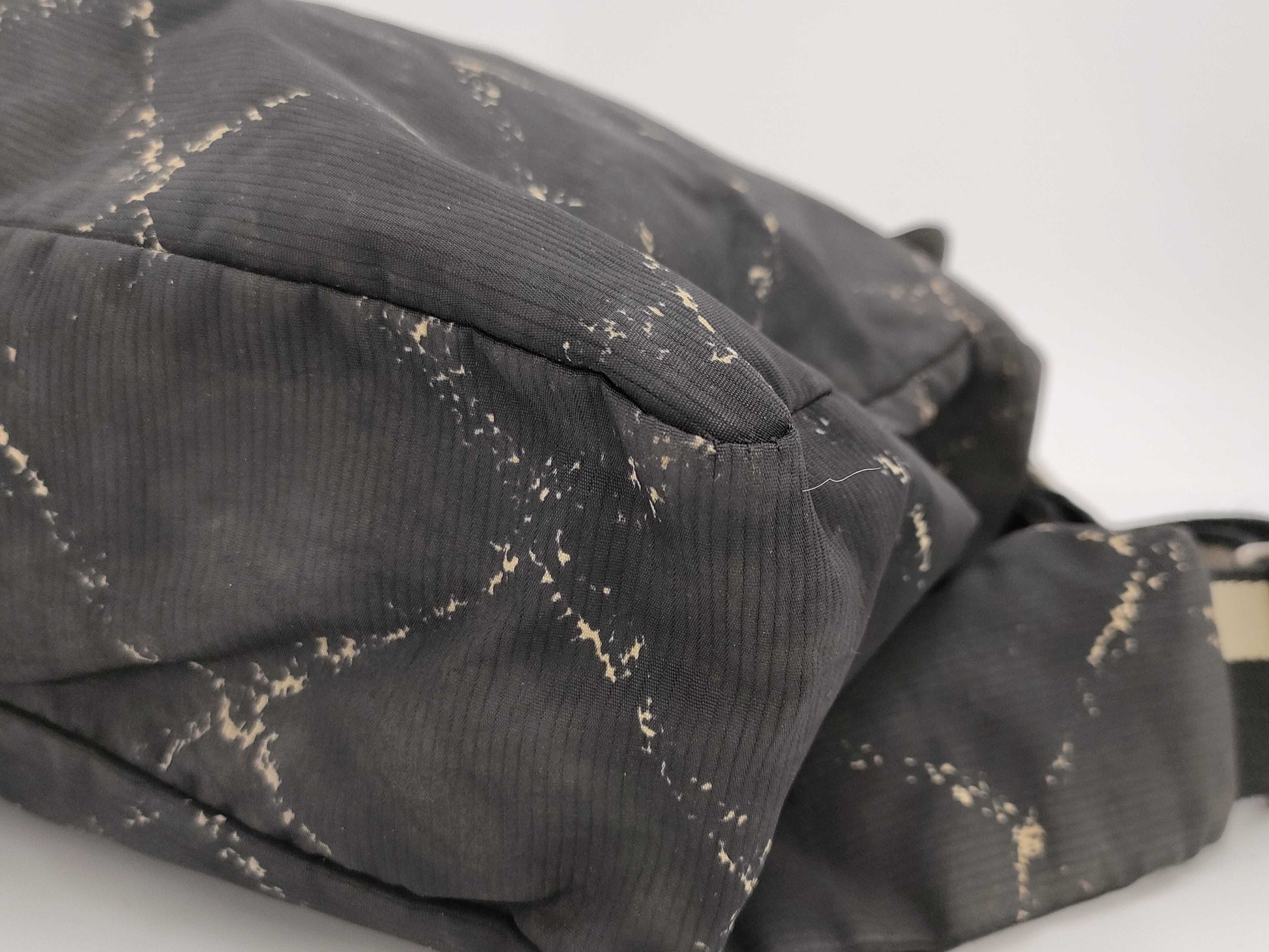 CHANEL Old Travel Line Backpack, Black Matelasse Nylon Backpack