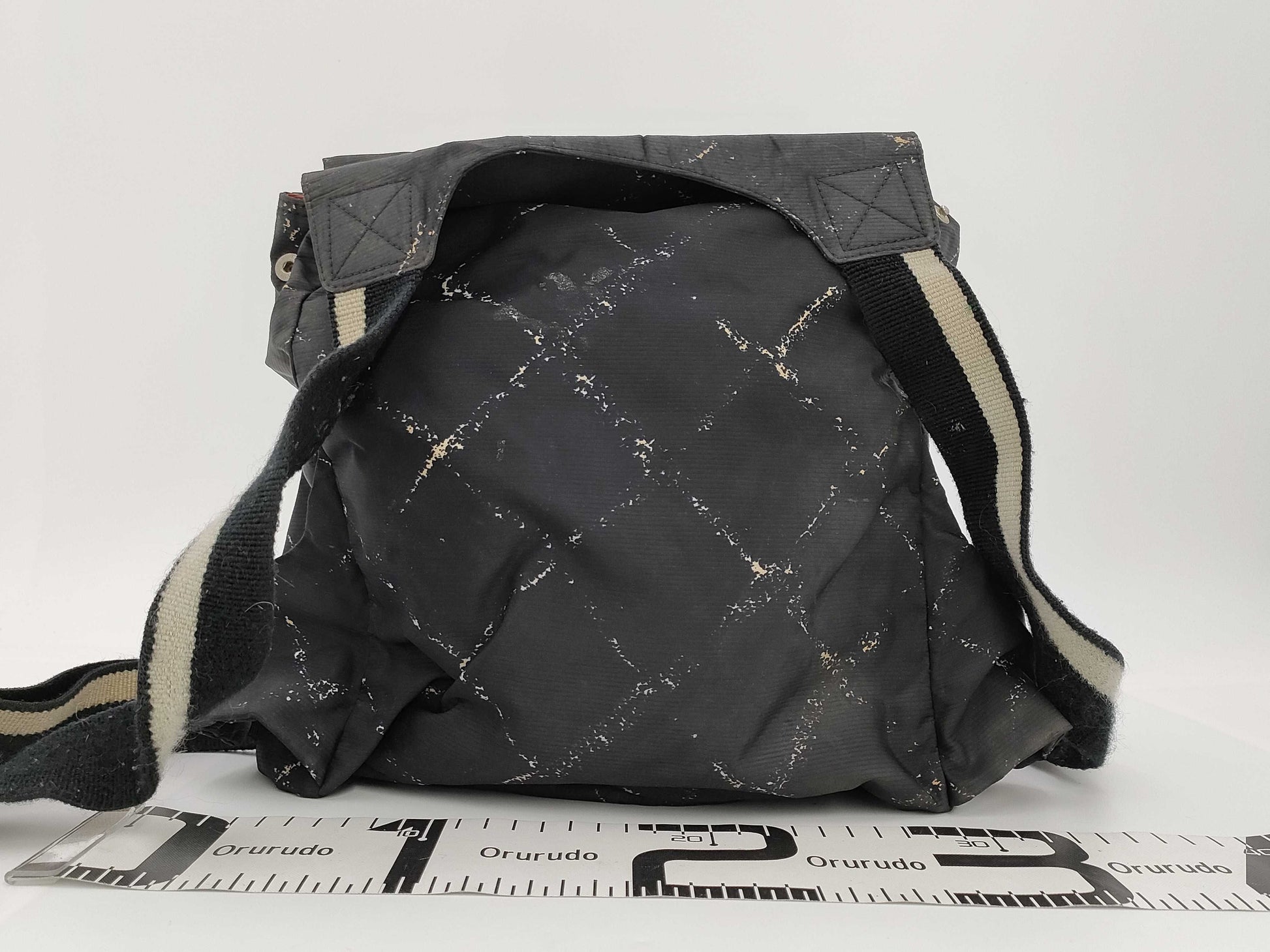 CHANEL Old Travel Line Backpack, Black Matelasse Nylon Backpack