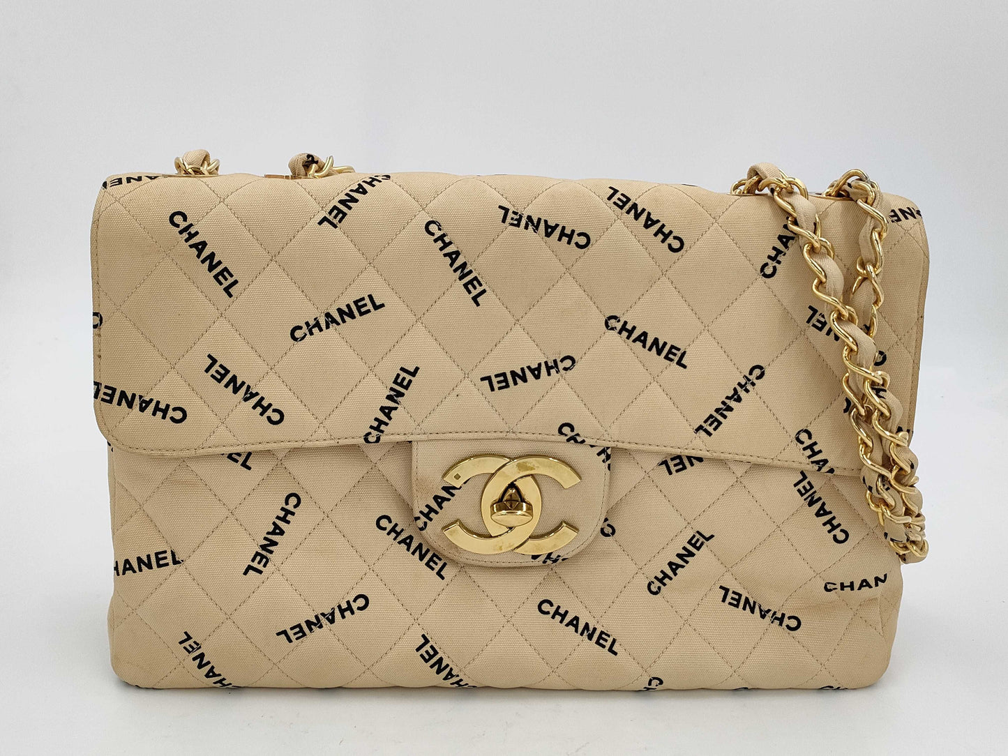 CHANEL Deca Matelasse Logo Shoulder Bag