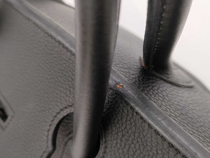 HERMES HERMES Shoulder Birkin Shoulder Bag Taurillon Clemence Black □I Stamp Handbag