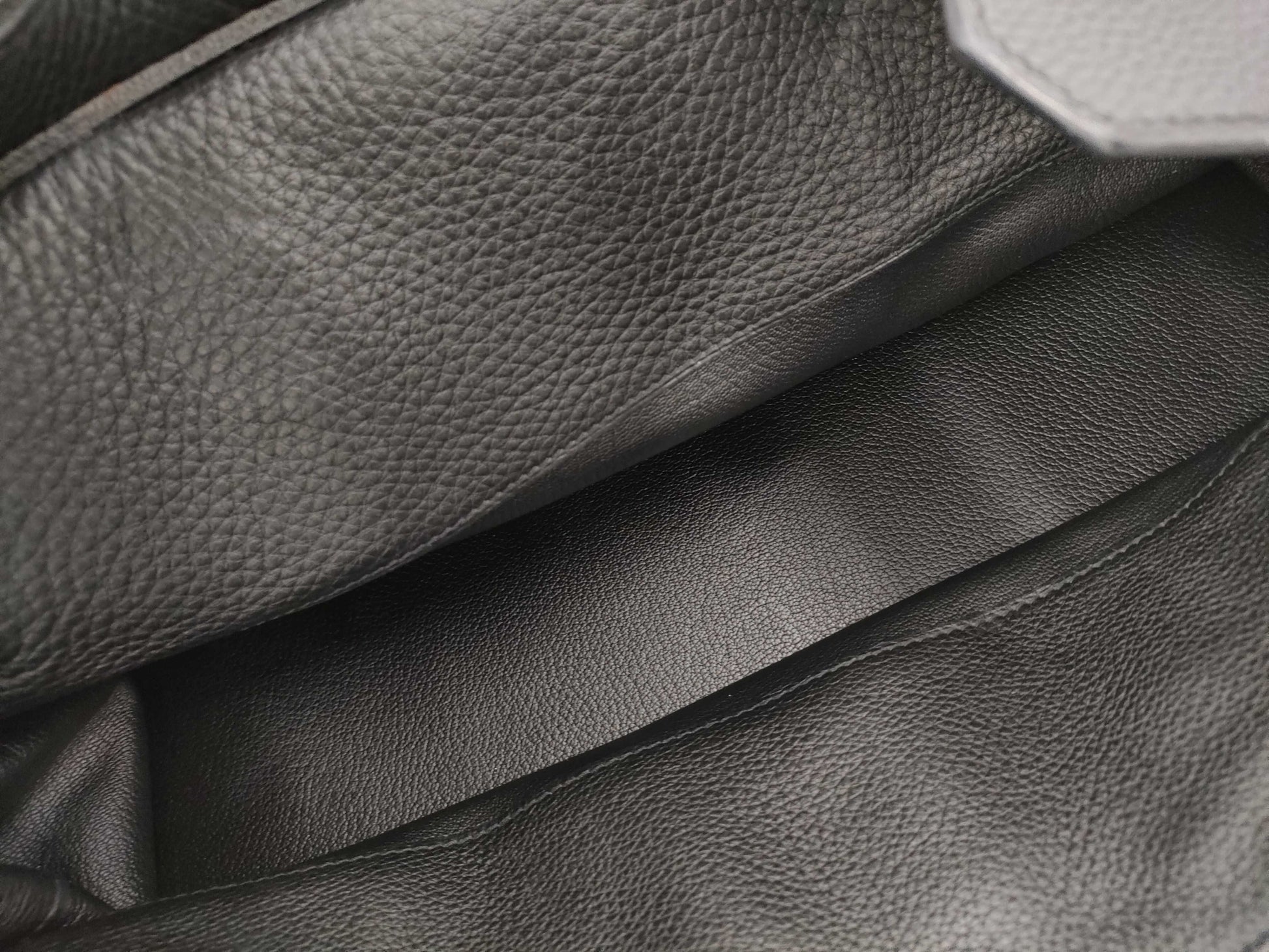 HERMES HERMES Shoulder Birkin Shoulder Bag Taurillon Clemence Black □I Stamp Handbag