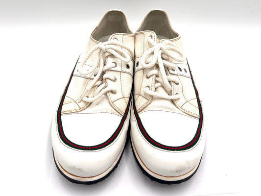GUCCI 261919 Sherry Line Canvas Low-Top White 7.5" Sneakers