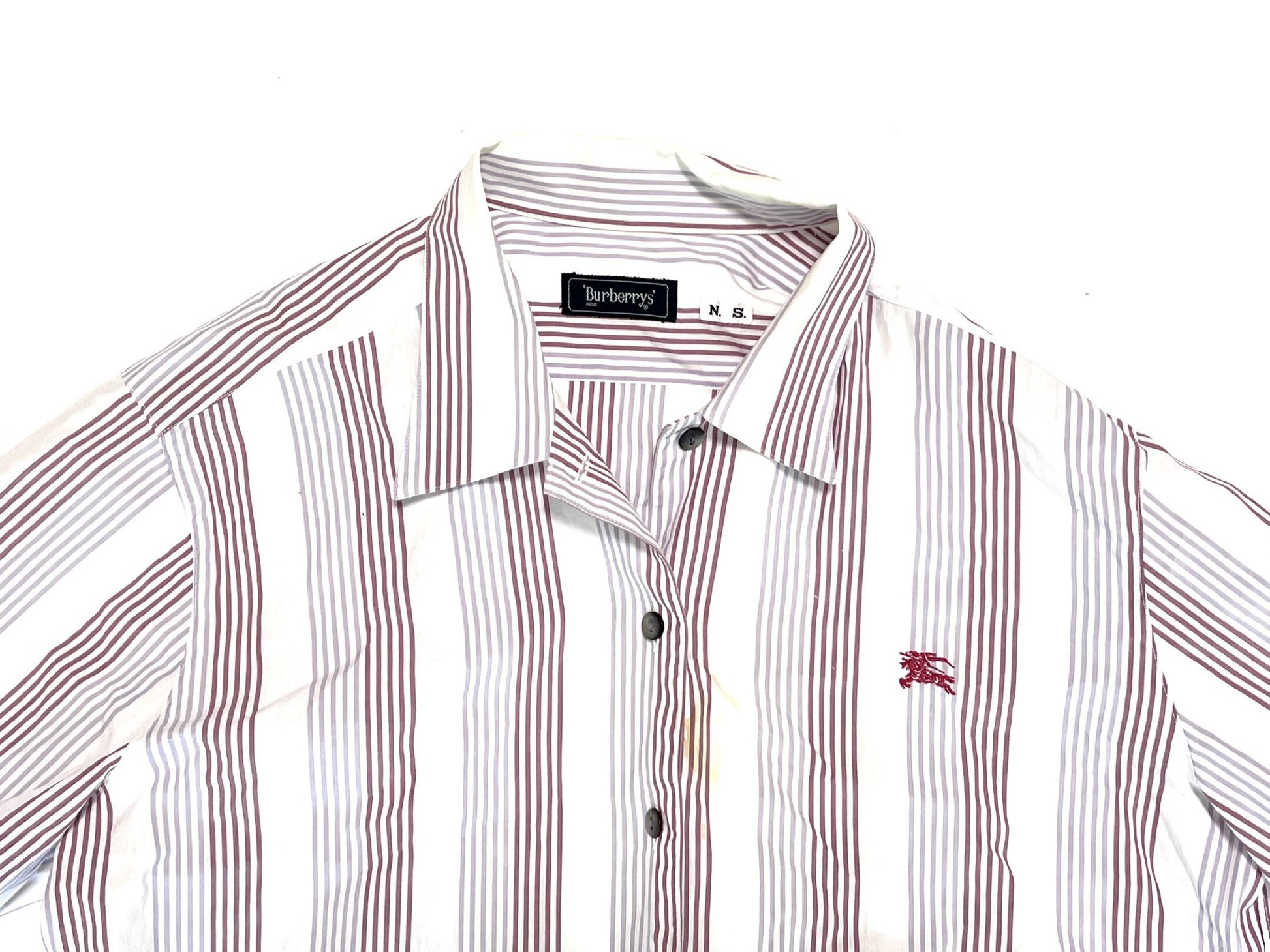 Burberry long-sleeved striped shirt, white, size M