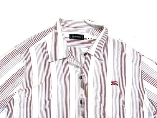 Burberry long-sleeved striped shirt, white, size M