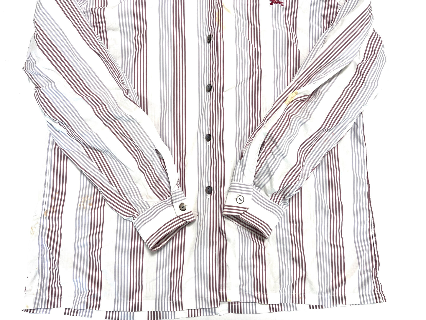 Burberry long-sleeved striped shirt, white, size M