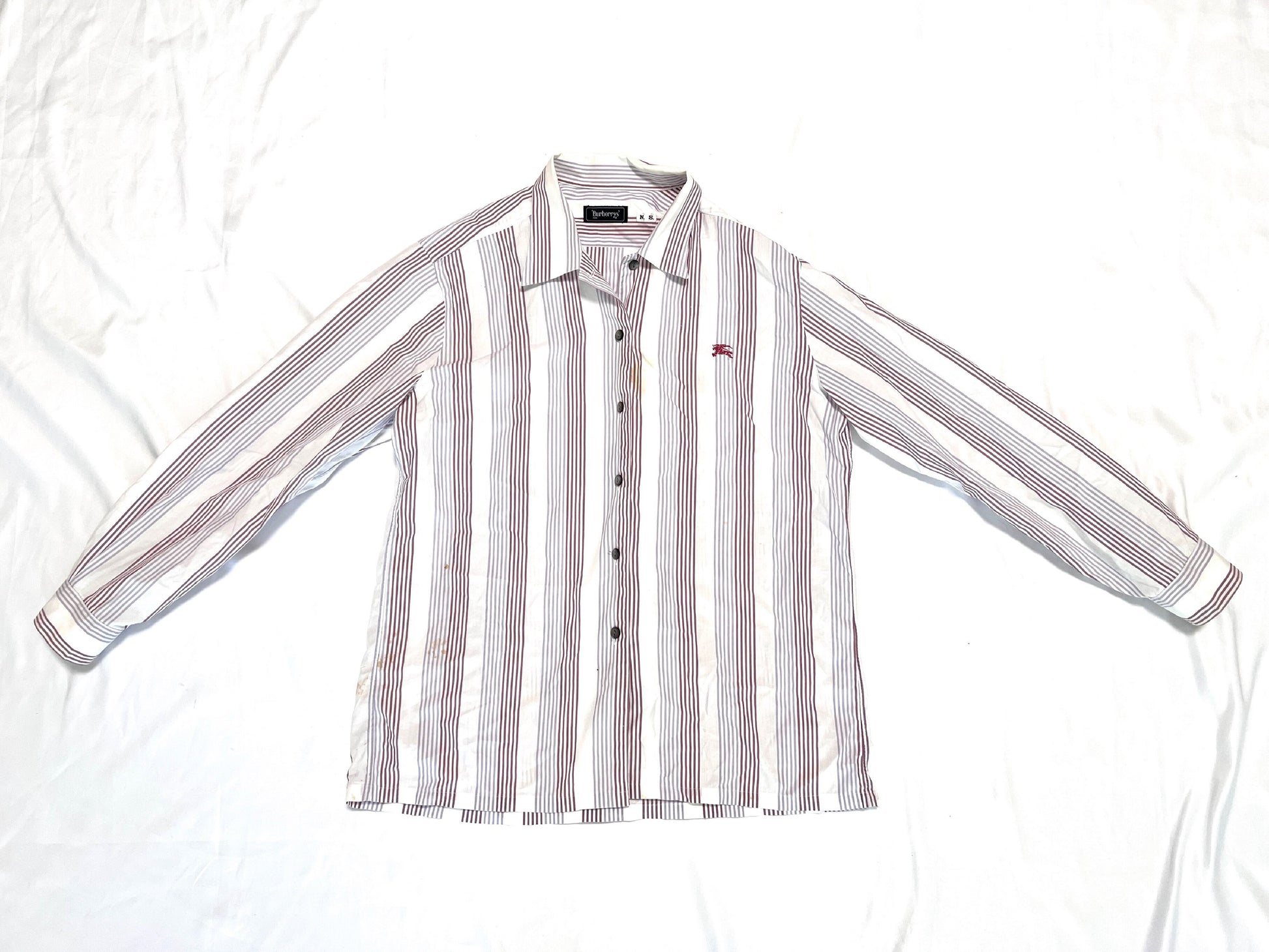 Burberry long-sleeved striped shirt, white, size M