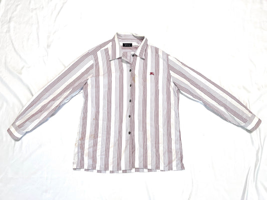 Burberry long-sleeved striped shirt, white, size M